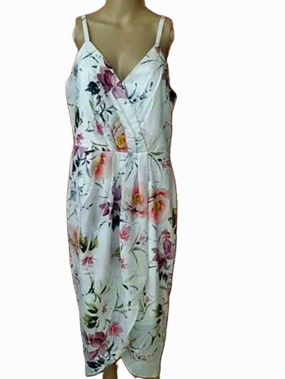 City Chic Darling Fields Floral Midi Dress Faux Wrap Plus Size 18 NWT